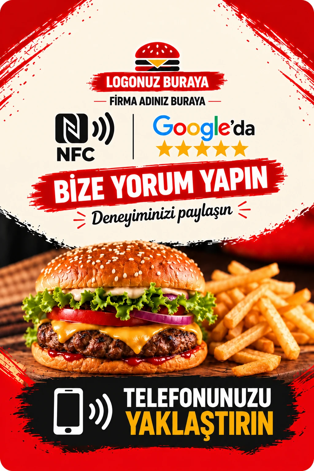 Burger Google kart tasarımı A