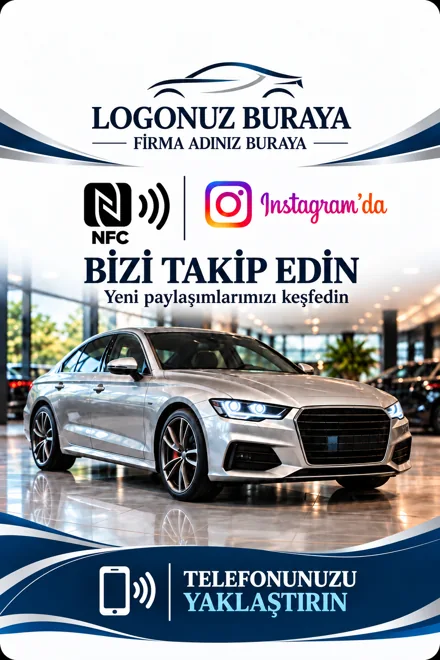 Oto Galeri Instagram NFC kartı