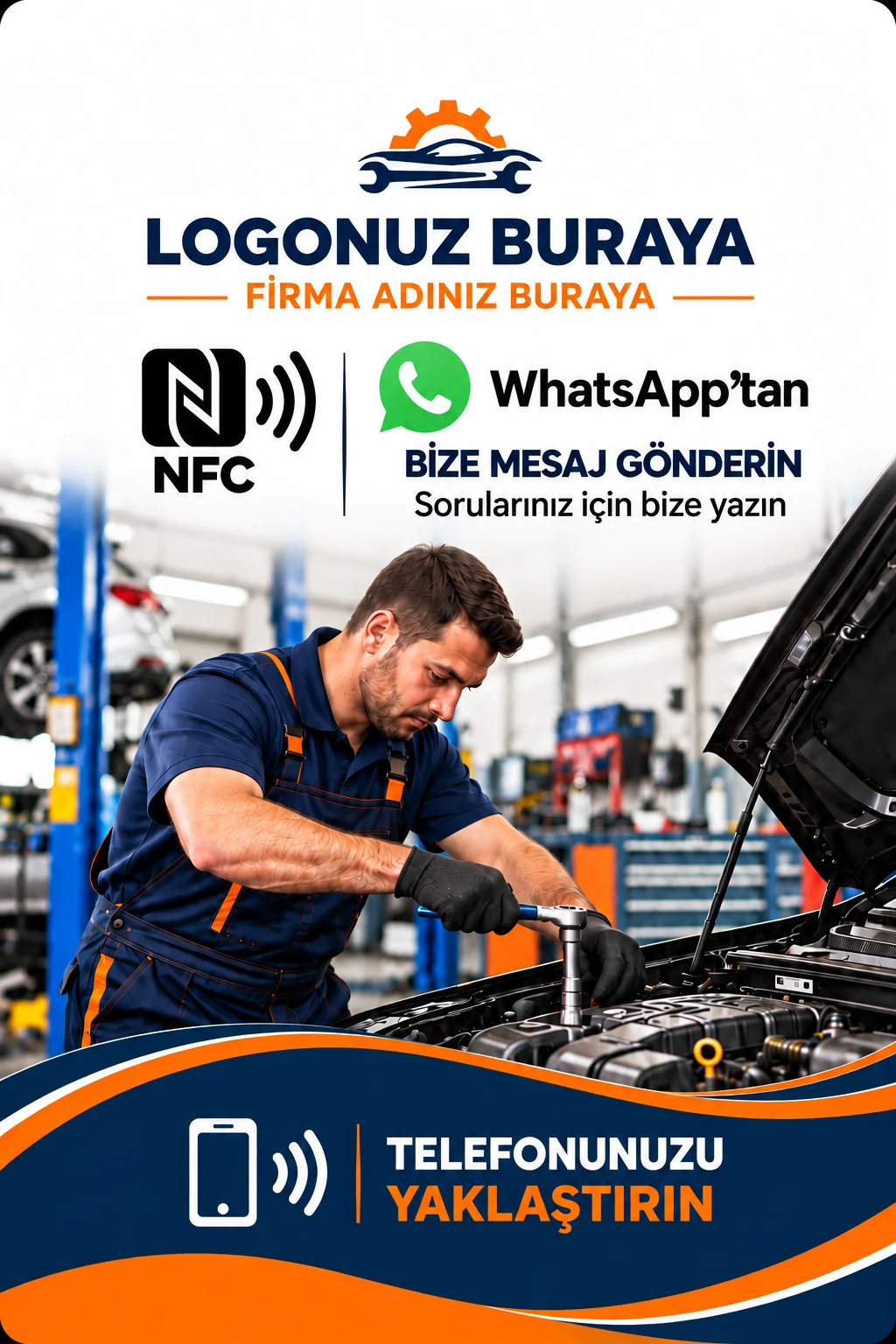 Oto Servis WhatsApp kart tasarımı B
