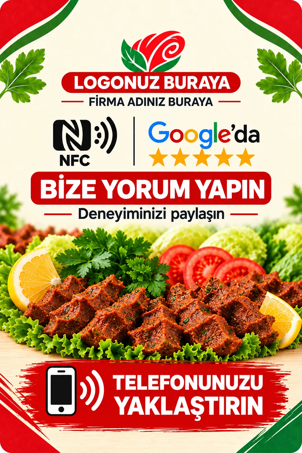 Çiğ Köfte Google kart tasarımı A