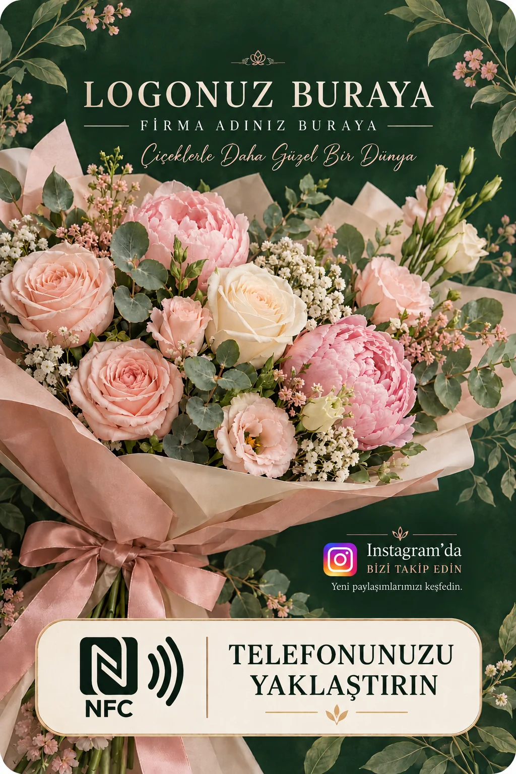 Çiçekçi Instagram kart tasarımı A