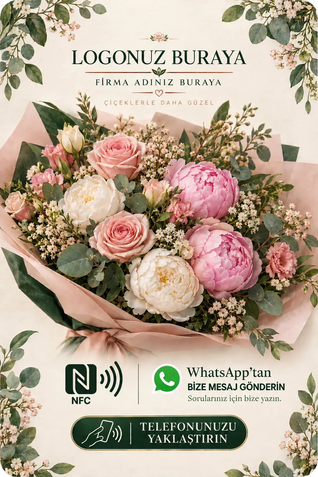 Çiçekçi WhatsApp kart tasarımı B