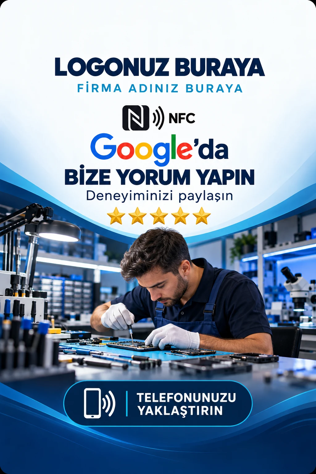 Teknik Servis Google kart tasarımı A