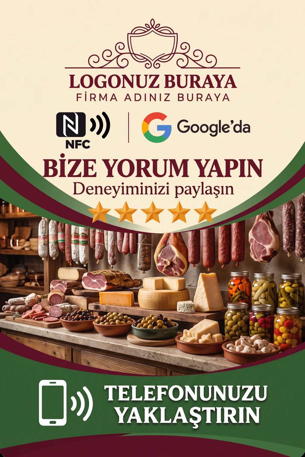 Şarküteri Google kart tasarımı A
