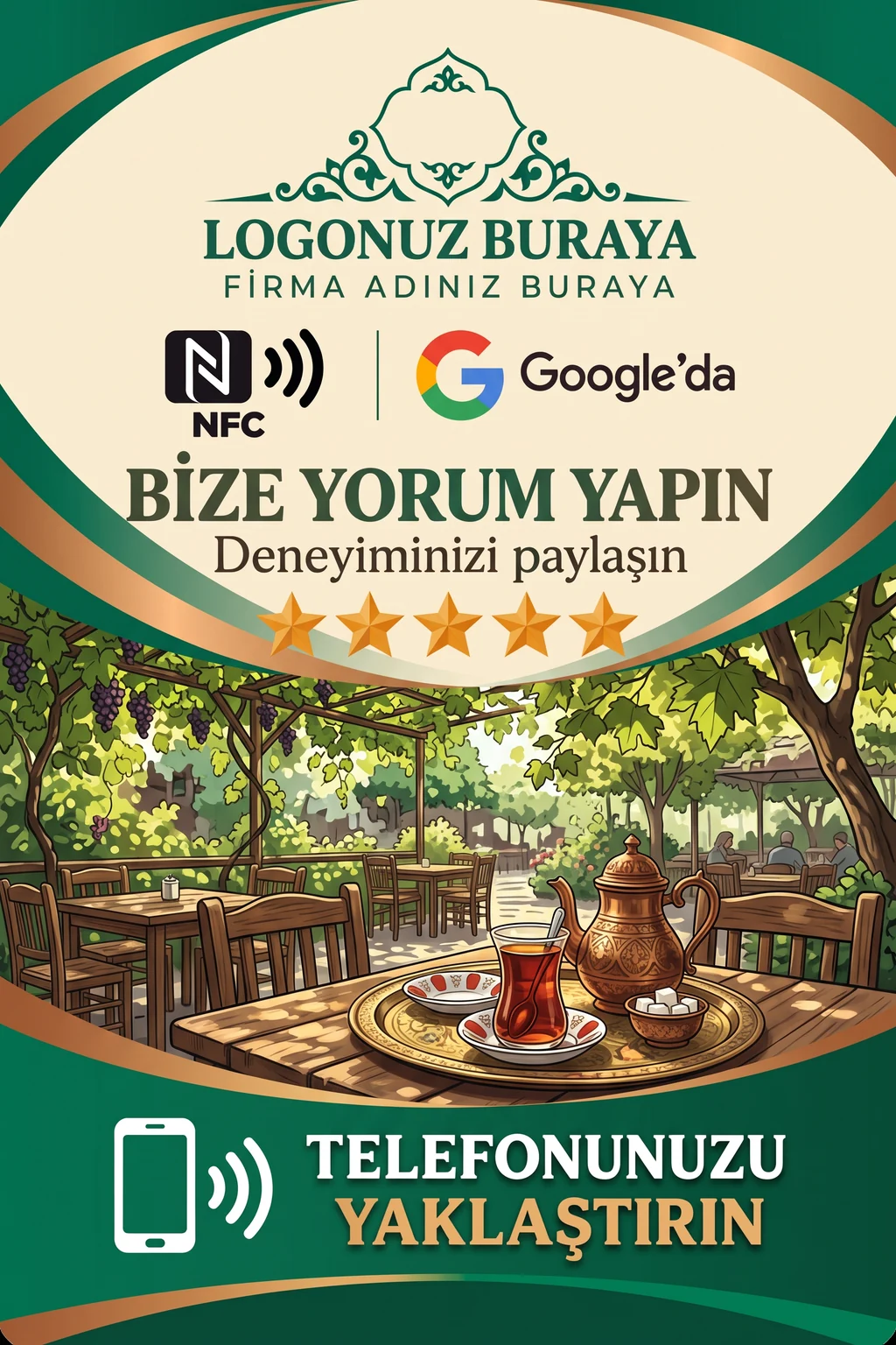 Çay Bahçesi Google kart tasarımı A