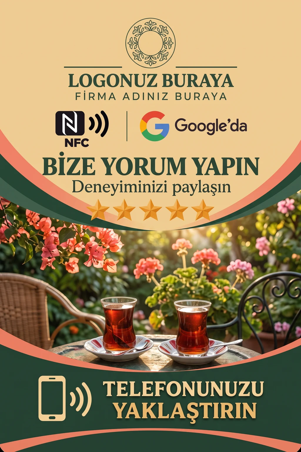 Çay Bahçesi Google kart tasarımı B