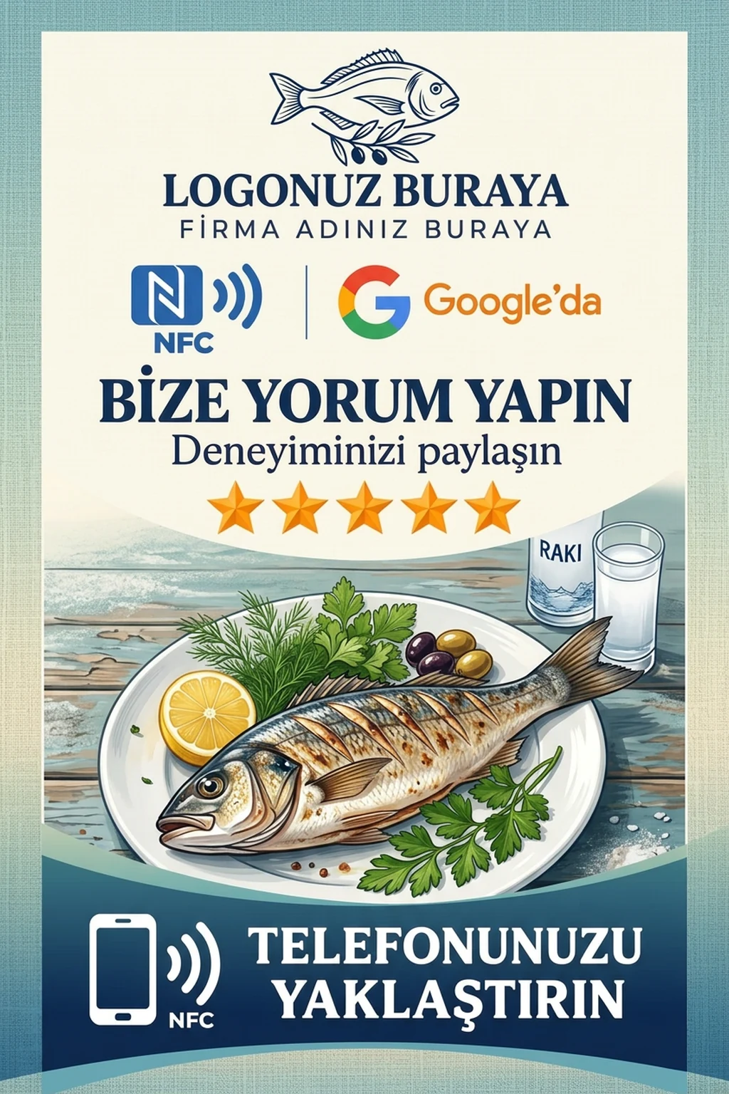 Balık Restoranı Google kart tasarımı A