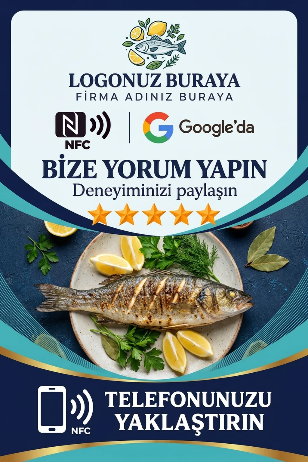 Balık Restoranı Google kart tasarımı B