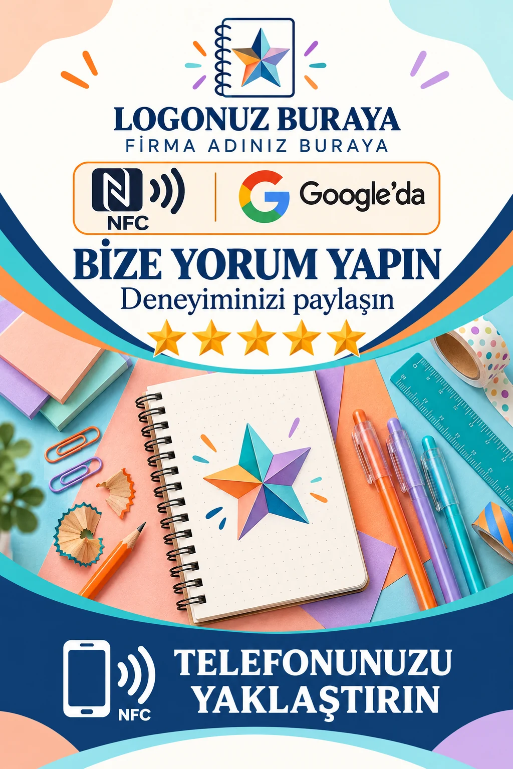 Kırtasiye Google kart tasarımı B