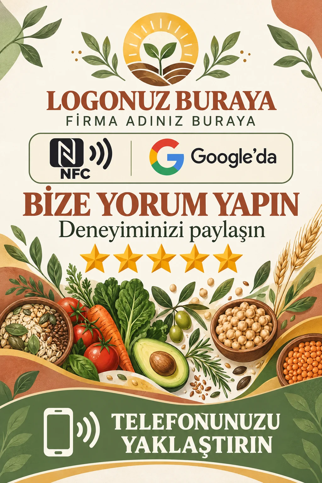 Organik Ürünler Google kart tasarımı A