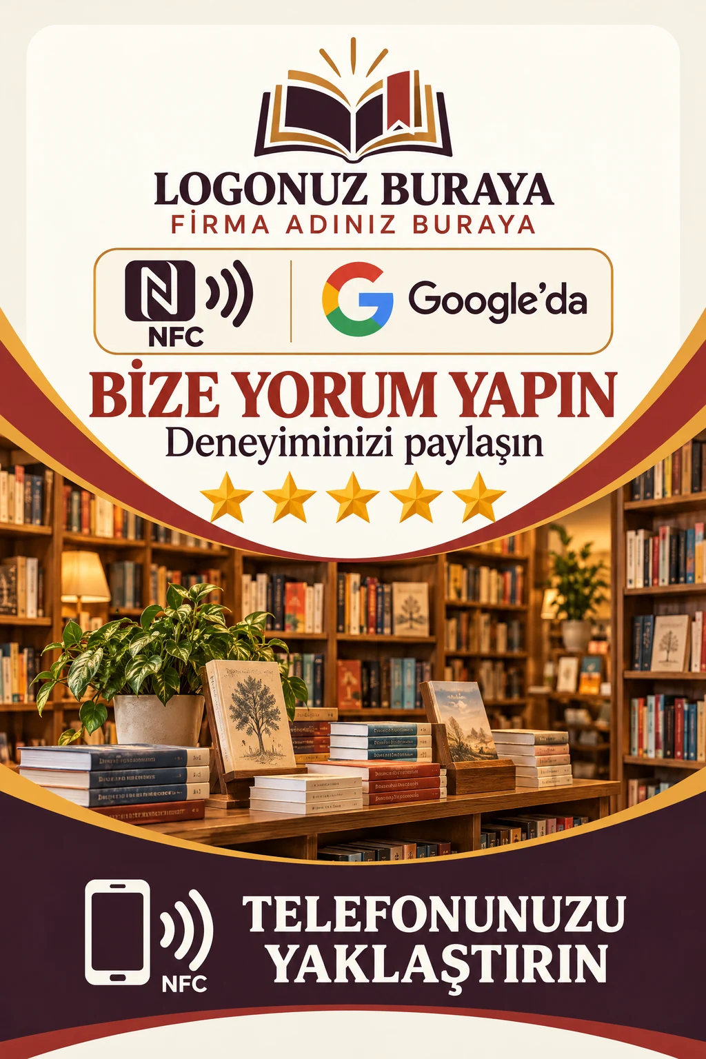 Kitapçı Google kart tasarımı B