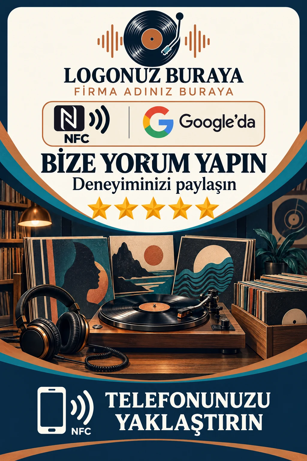 Plak & Müzik Google kart tasarımı A