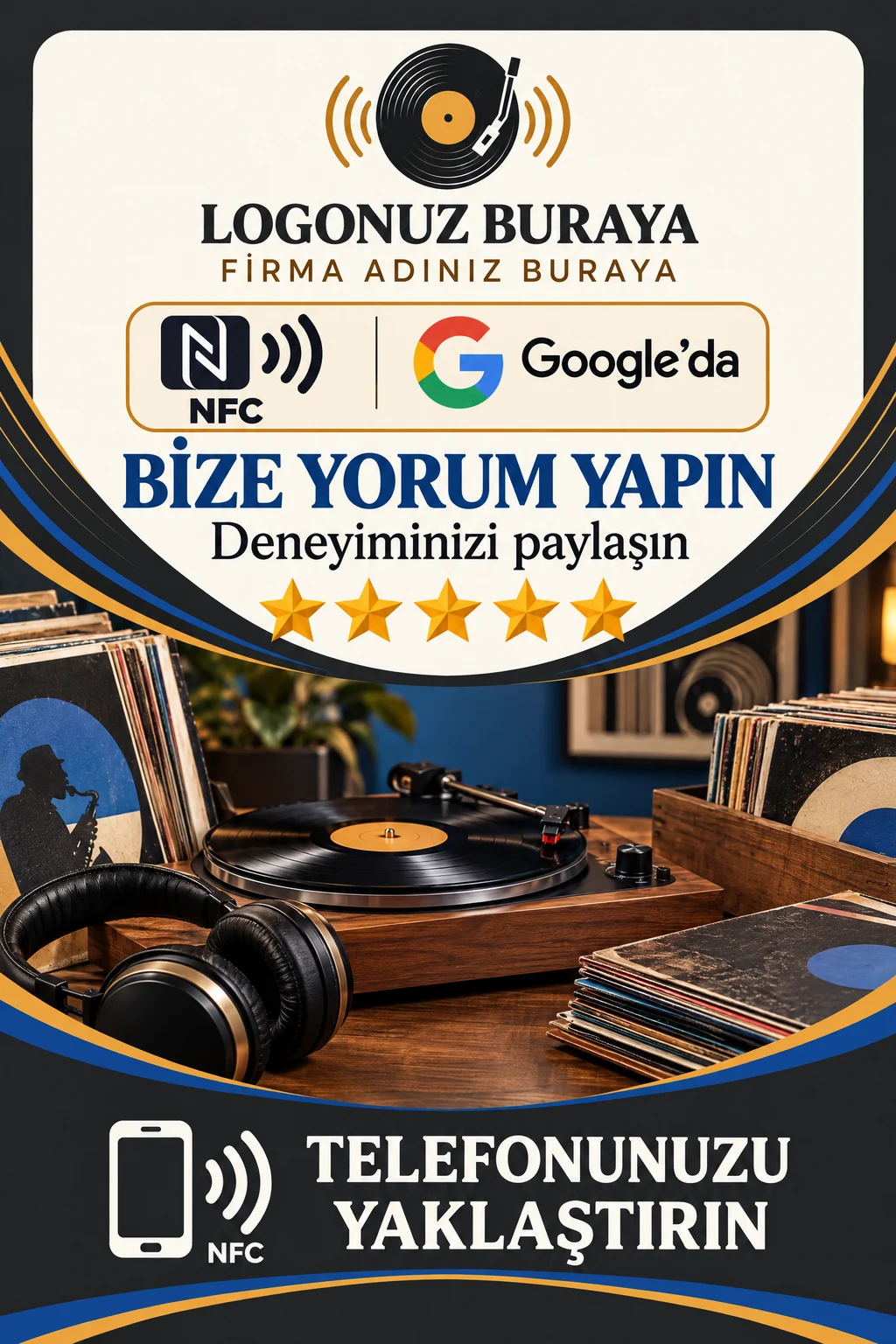 Plak & Müzik Google kart tasarımı B